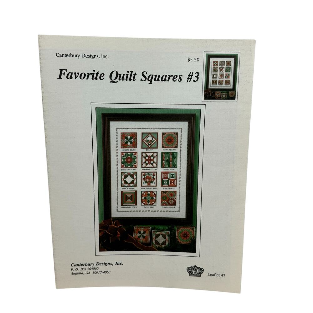 Vintage CANTERBURY DESIGN Favorite Quilt Squares #3 Pamphlet #47 1997 12 Designs